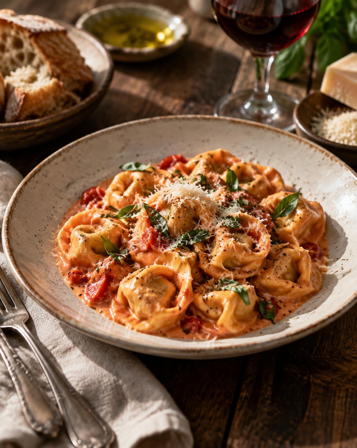Tortellini in blush sauce